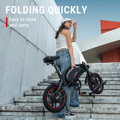DYU D3F 14” Folding Electric Bike – 250W Motor, 36V 10Ah Battery, 25–30 km/h Top Speed