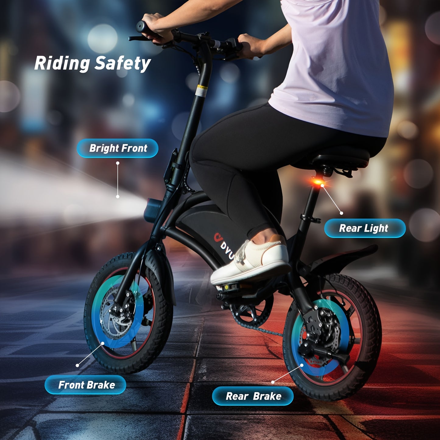 DYU D3F 14” Folding Electric Bike – 250W Motor, 36V 10Ah Battery, 25–30 km/h Top Speed